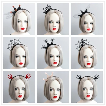 

Halloween, tire cos spiders demons fork crown hair hoop gauze accessories, Christmas Halloween costume party