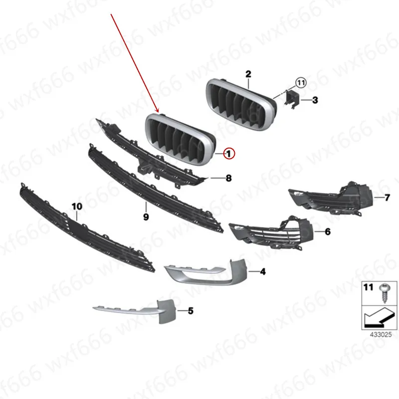 Гальваническая черная Заборная решетка декоративная решетка подходит для X5b mwF15 2,8 передняя решетка бампера переднего бампера вентиляционная сетка