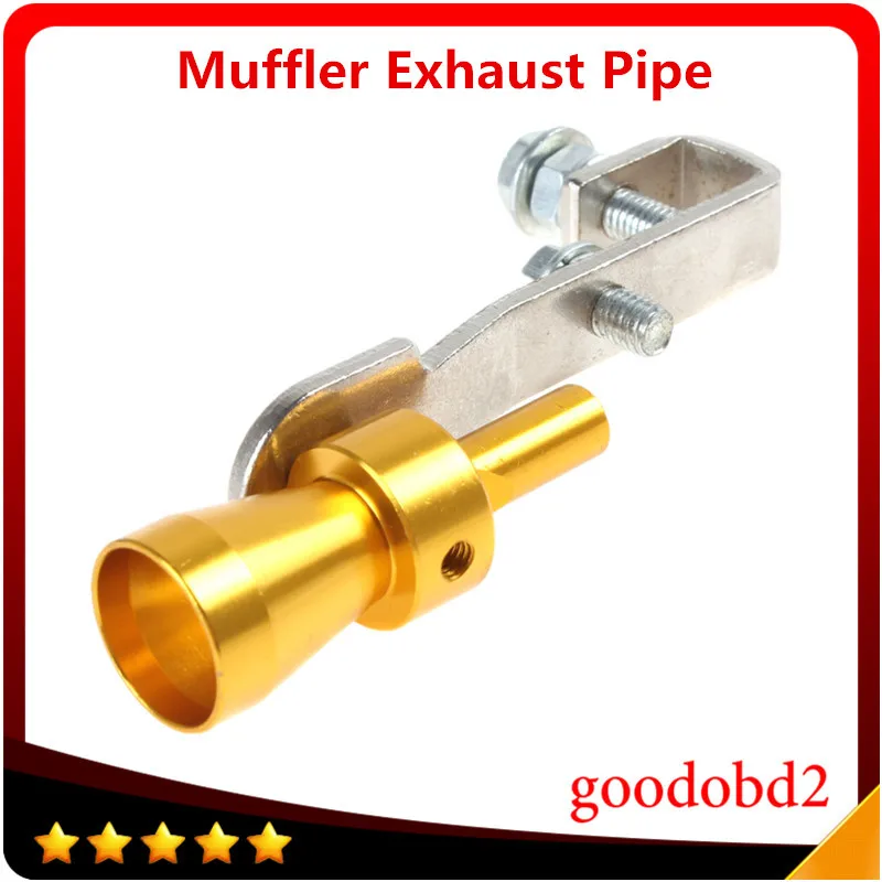 

Gold Universal Car Turbo Sound Whistle Muffler Exhaust Pipe Auto Blow-off Valve Simulator S Size