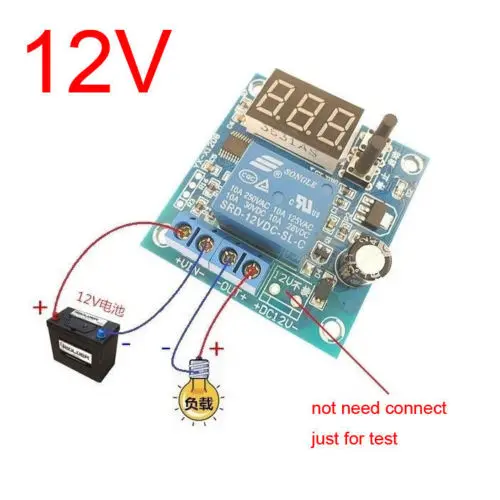 

12V Battery Low Voltage Automatic cut off On load Overvoltage Switch Controller batteriesUndervoltage Protection board W display