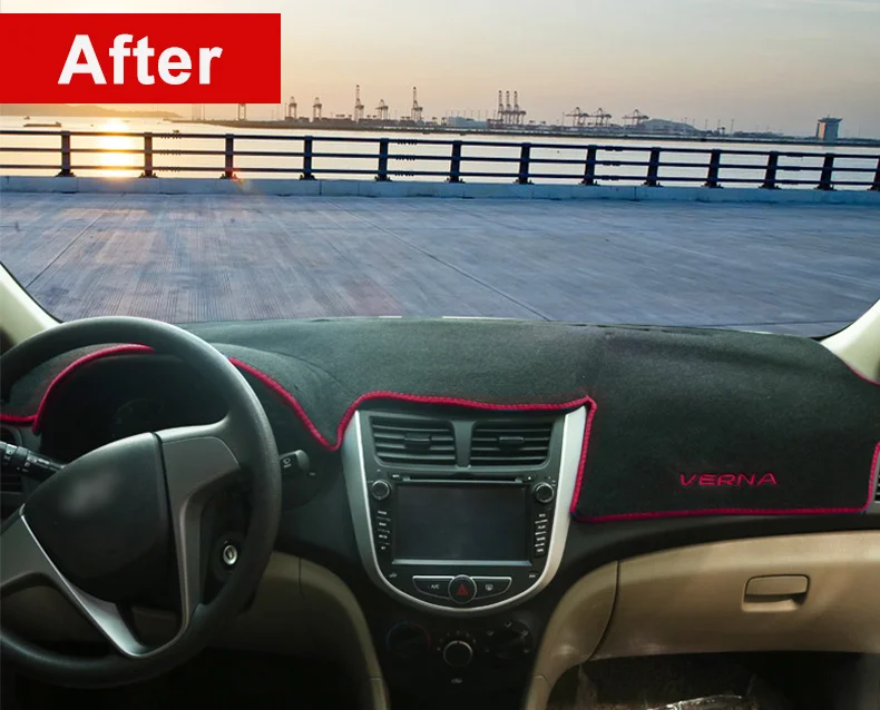 Для hyundai Solaris Accent Verna 2012 2013 LHD приборной панели автомобиля Избегайте светильник покрытия колодки анти-УФ коврики аксессуары