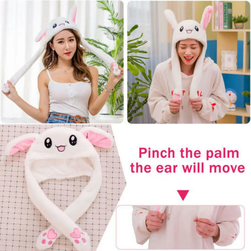 Модный кролик плюшевый шляпа подвижная шляпа заячьи ушки плюшевые милые дети девушка подарок подвижные уши