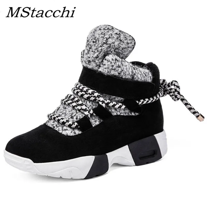 

MStacchi Cow Suede Leather Ankle Shoes Woman Lace Up Sneakers Flat Shoes Ladies Keep Warm Autumn Winter Shoes Zapatos De Mujer