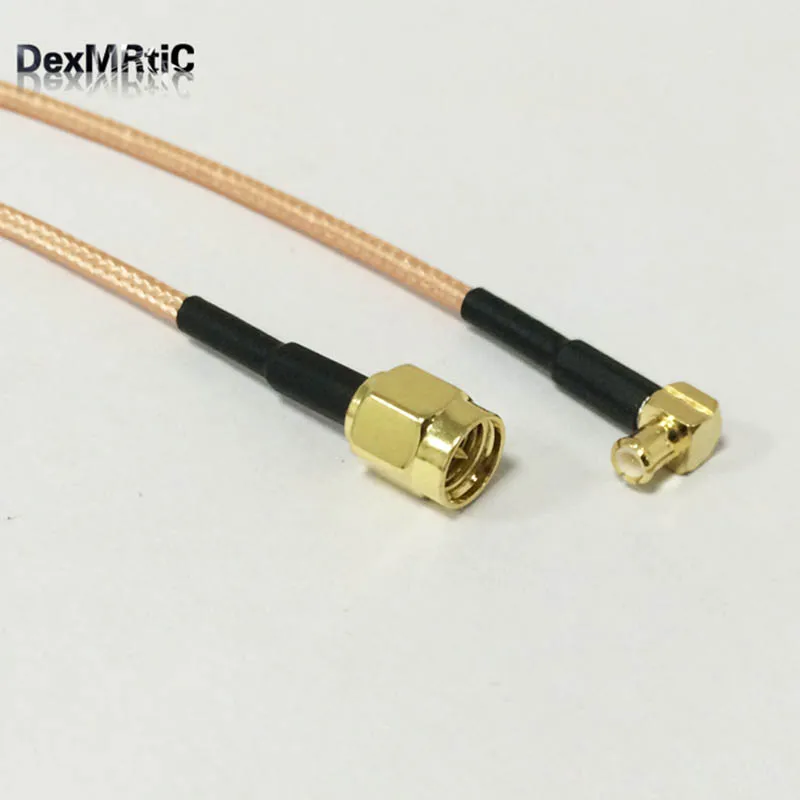 RF SMA Мужской переключатель MCX Мужской правый угол RF косичка кабель RG316 по оптовой цене быстрая 15 см