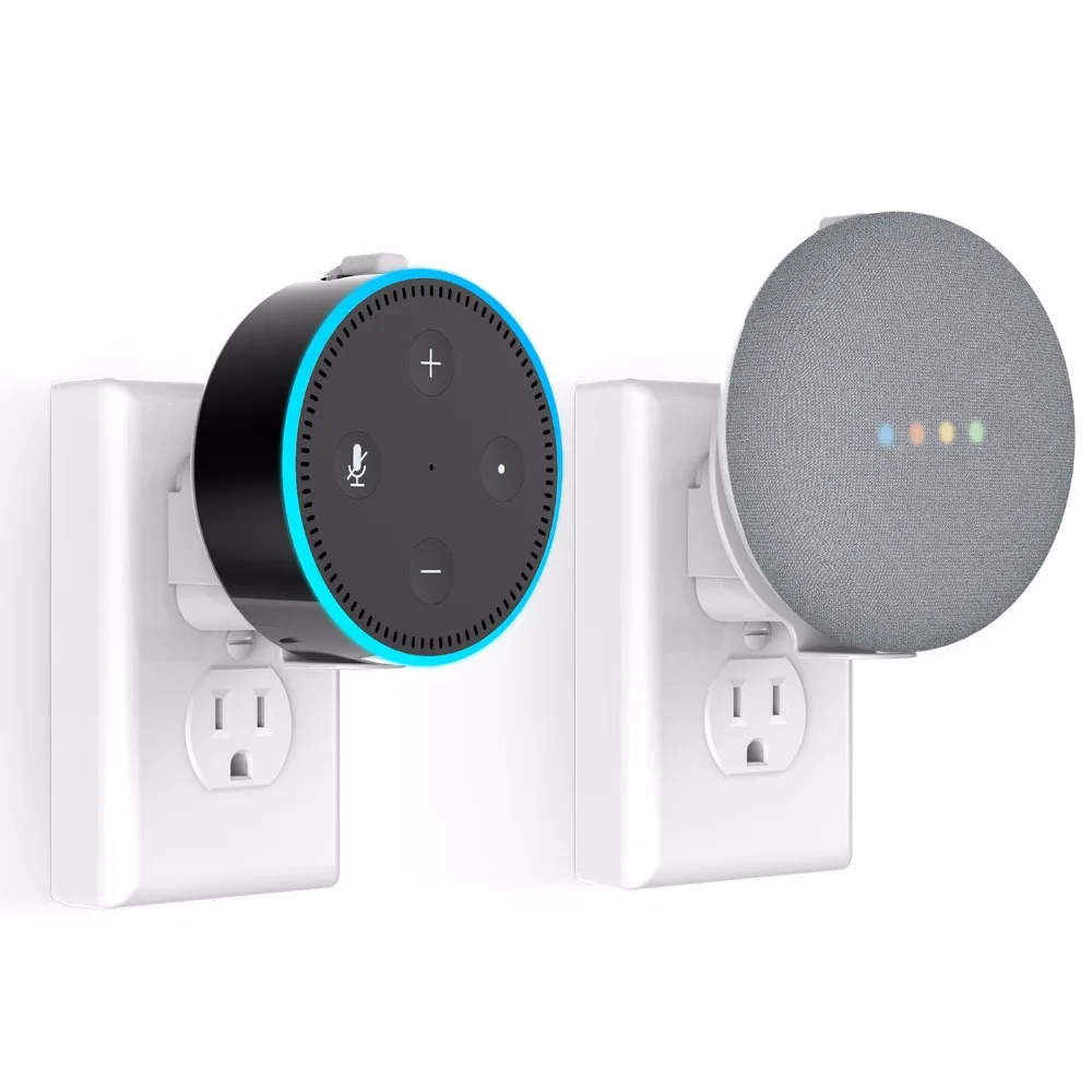 Настенный держатель для розетки Google Home Mini / Dot 2 го поколения чистый и компактный