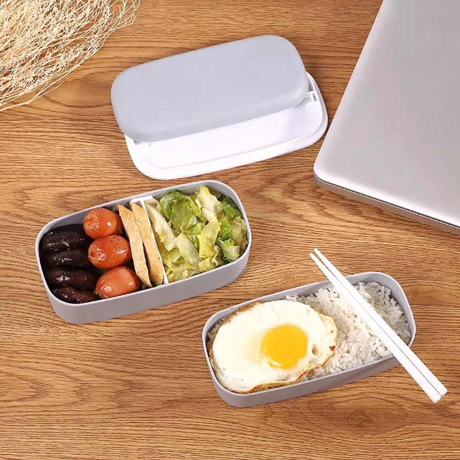 ONEUP Microwavable 2 слоя Ланч-бокс с отделениями герметичный Bento box изолированный пищевой контейнер с палочками для еды