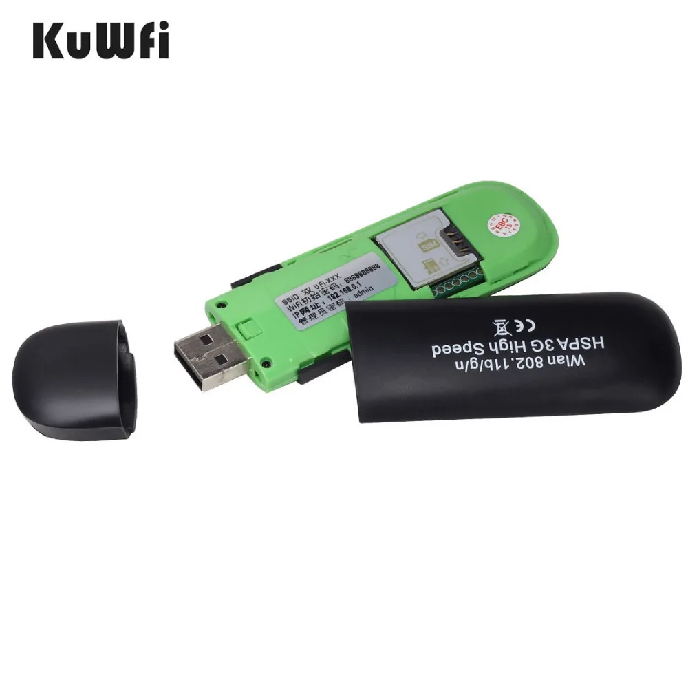 KuWFi мини 3G USB WiFi маршрутизатор Портативный 7.2mbps Wi Fi мобильный модем беспроводной