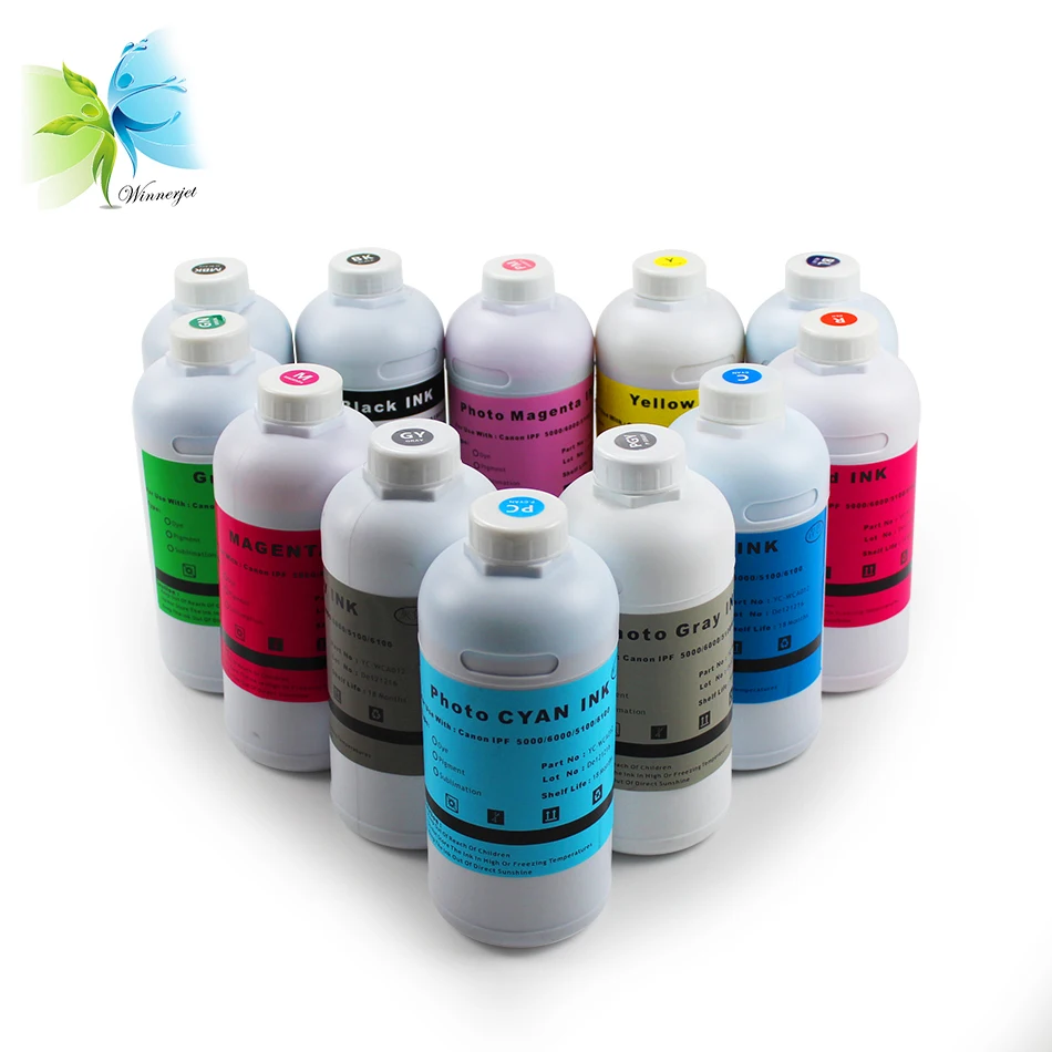 

Winnerjet 8 colors X 1000ML water based pigment ink for Canon iPF6000 iPF6000S imagePROGRAF printer ink for Canon PFI-101 101