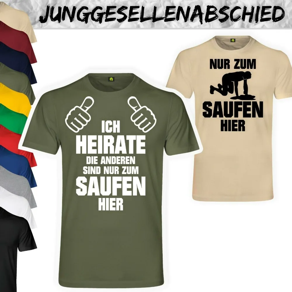 Jga Нур Zum Saufen ФУТБОЛКА | Junggesellenabschied | Heiraten | Die Anderen Sindnew 2019 Мода 100% хлопок для мужчин рубашки