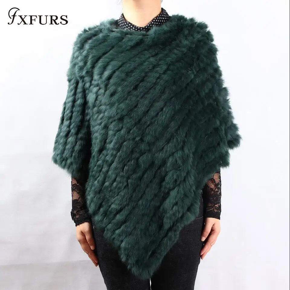 FXFURS, модное меховое пончо, вязаный кроличий мех, маленькая меховая накидка, меховые накидки, шарф, опт и розница, 22 цвета