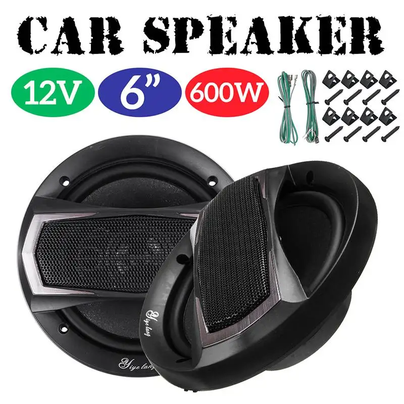 

Universal 2Pcs 6 Inch 600W 4 Way Car Coaxial Hifi Speaker Vehicle Door Auto Audio Music Stereo Audio Auto Sound car Tweeters