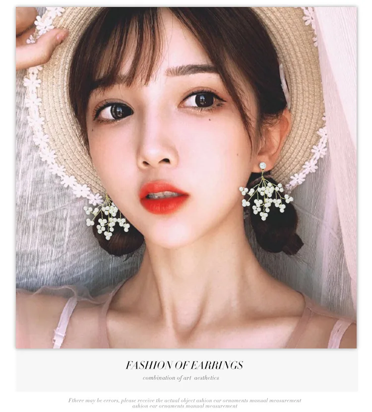 

2019 new brand design Korean earrings branches flowers creative wild earrings gift for women.