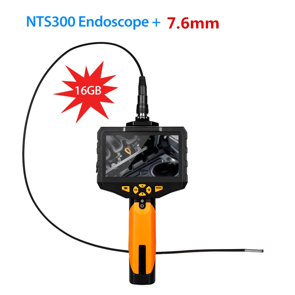7,6 мм эндоскоп камера Eyoyo NTS300 4," ЖК-дисплей монитор эндоскоп для осмотра змеи 6 светодиодов бороскоп 7,6 мм трубчатая камера