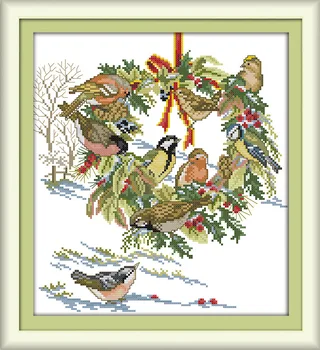 

The wedding birds Canvas DMC Counted Cross Stitch Kits printed Cross-stitch set Embroidery Needlework