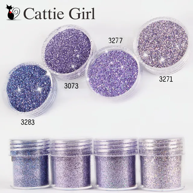 1set Purple Holo Nail Glitter Powder Sequins Mixed Nail Sparkles Makeup Flakies Dust Powder Nail Art Decorations Nails Tools
