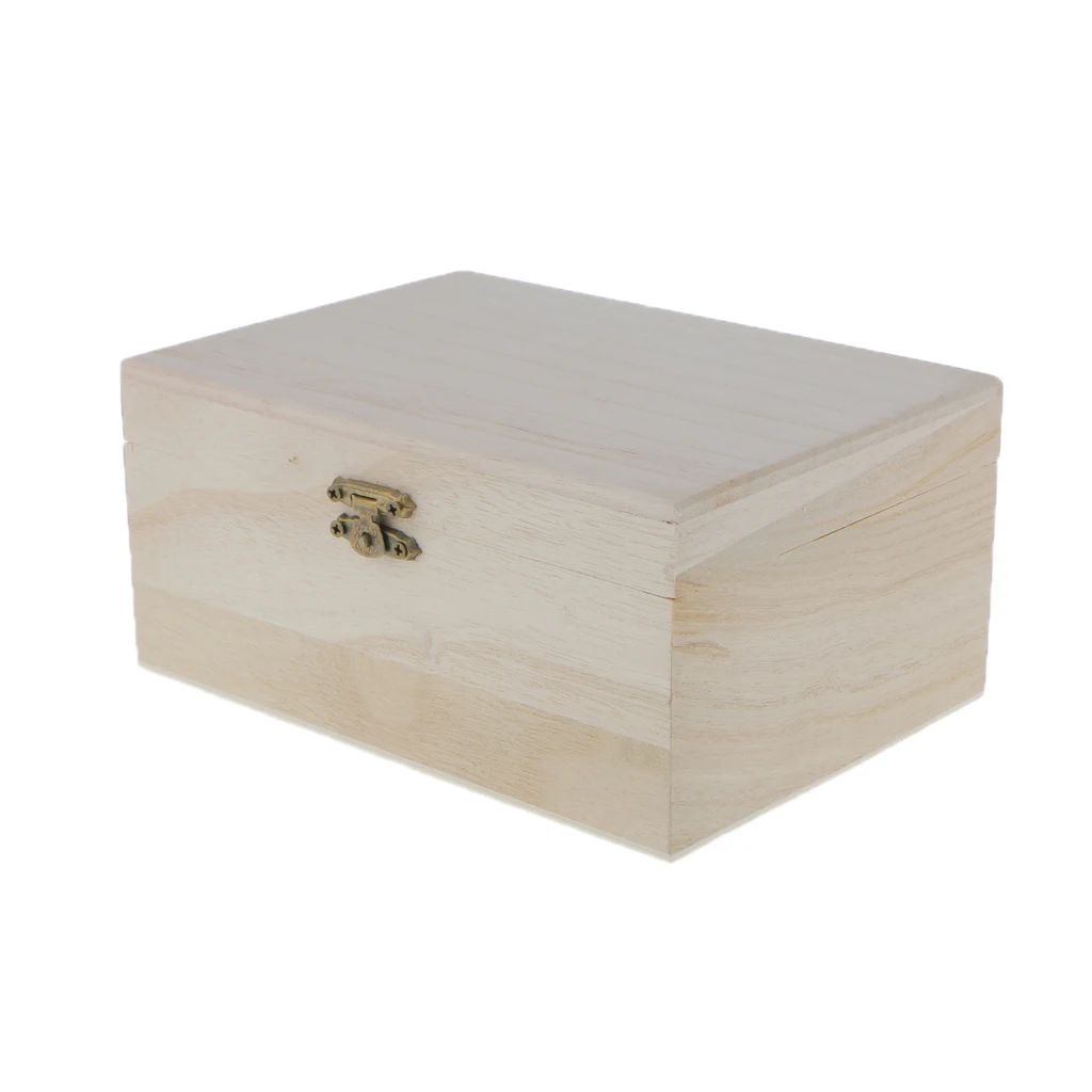 5 шт. Незавершенное маленькое дерево Ювелирные изделия Чехол/коробка для хранения ремесло коробка откидная крышка и замок 17,5x8x12,5 см