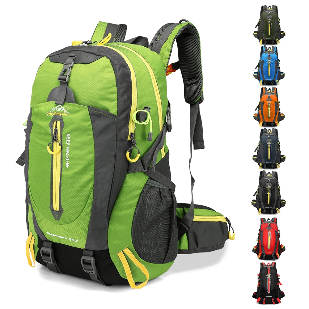 40L في الهواء الطلق على ظهره حقائب التخييم للماء محمول Daypack حقيبة الرحلات تسلق حقائب الظهر للرجال النساء حقائب ظهر للجري الرياضة حقيبة