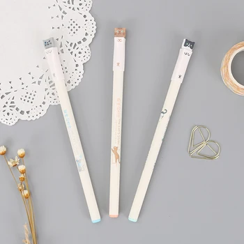 

6PCS Cute Little Cats Gel Ink Pen 0.38mm Promotional Gift Stationery School & Office Supply