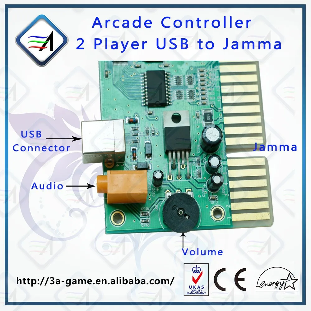 2 игроков PC USB к JAMMA контроллер преобразователя Аркада PCB игры