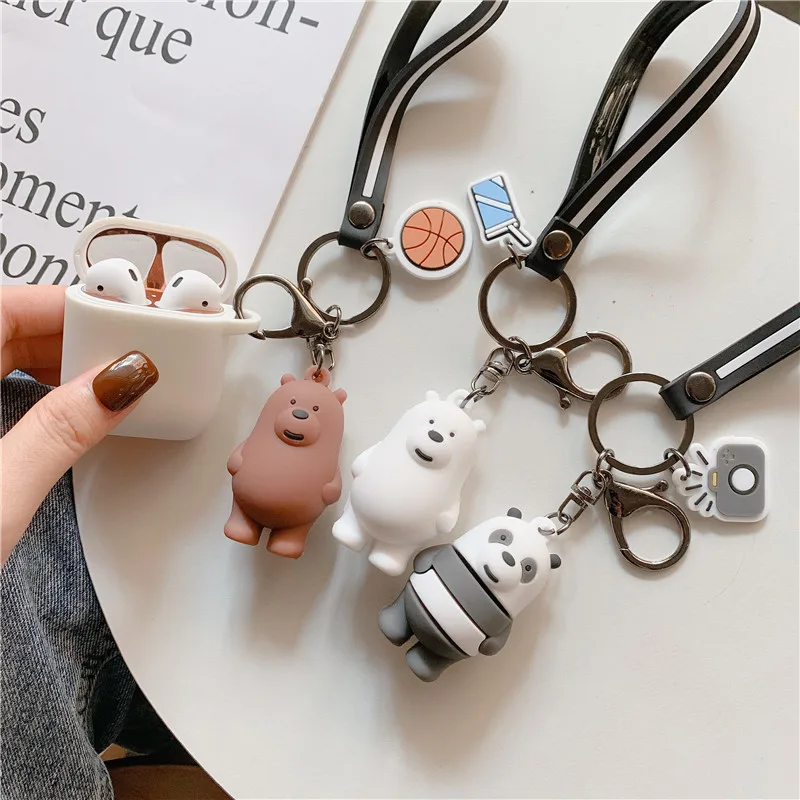 

Cute Cartoon Bear Decorative Silicone Case for Apple Airpods Case Accessories Protective Cover Bluetooth Earphone Case Key Ring