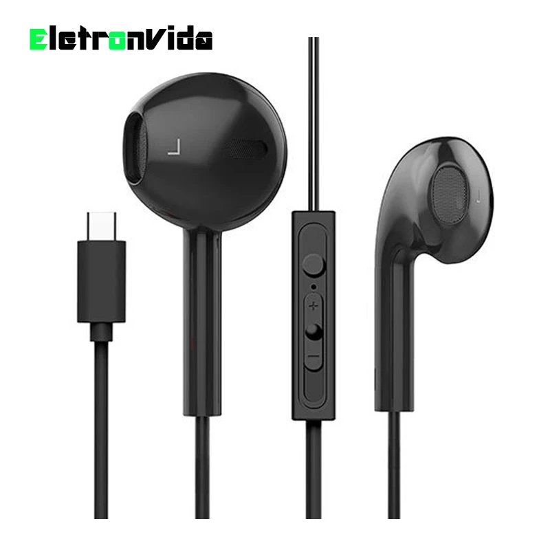 

USB Type-C Earphone Wired Voice Cancelling Volume Control With Microphone Type C headset USB-C Earbuds for Xiaomi Letv 2Pro 2mas