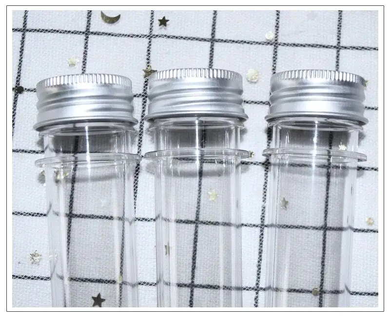 300pcs 40ml transparent mask bath salt test PET tube bottle with aluminum cap clear plastic cosmetic tube bottle jars decor