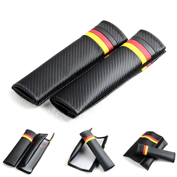 

PU Leather Italy Frace German flag Car shoulder pads Car seat shoulder pads for BMW VW Golf Car styling Interior decoration