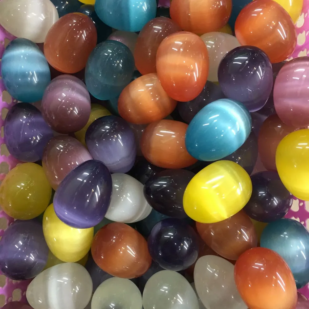 

Hot sale natural Beautifully colored cat eye Egg shape gems stone jewelry