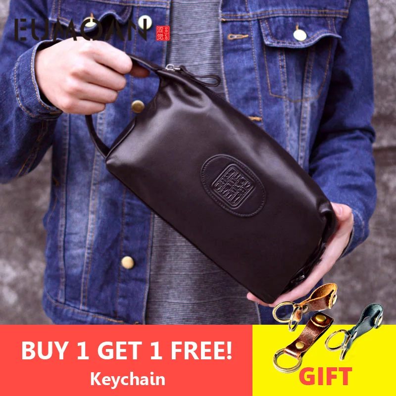 

EUMOAN Brand Men Hand Bag Men Handbag Genuine Leather Soft cowhide Large Capacity Men Clutch Wallets Purse 2019 Casual Men Bag