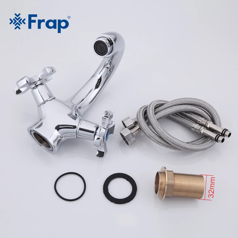 Frap Modern Style Dual Handle Tap Basin Faucet