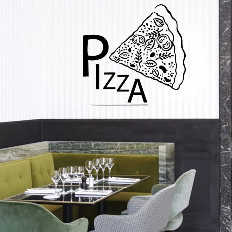 Pizza Decal Restaurant Sticker Posters Vinyl Wall Decals Pegatina Quadro Parede Decor Mural
