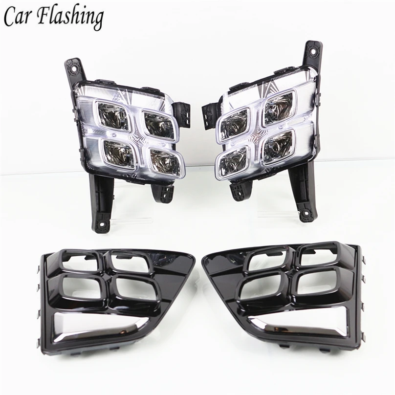 

Car Accessories Waterproof ABS 12V LED Daytime Running Light DRL Fog Lamp Decoration For Hyundai Creta IX25 2014 2015 2016