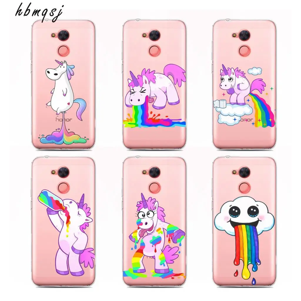 

Fashion for huawei honor 6a case silicone soft tpu clear rainbow unicorn cute zebra cloud funny pattern mobile phone back cover