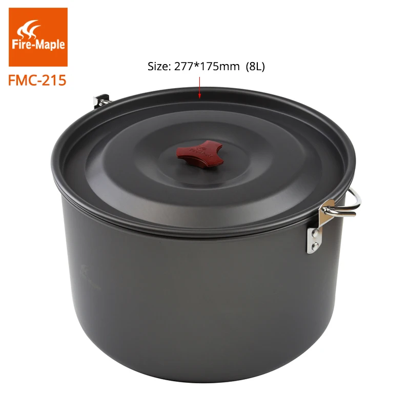 Fuego de arce de Camping al aire libre grande 8L olla una Camping colgante ollas Picnic cocina de aluminio olla para 6-8 FMC-215