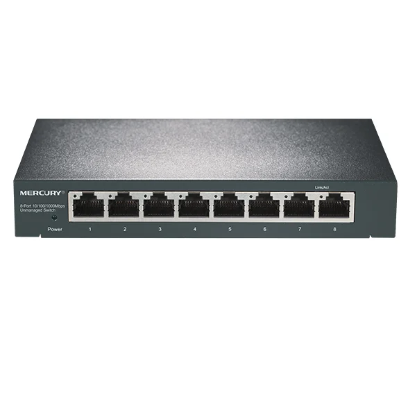 Metal Cabinet 8 Port 1000mbps Gigabit Ethernet Switch 10 100