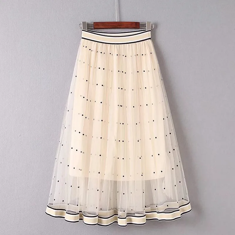 

2017 pleated skirts women midi denim skirt High Waist tulle shorts american apparel summer kawaii chiffon elastic waist skirt