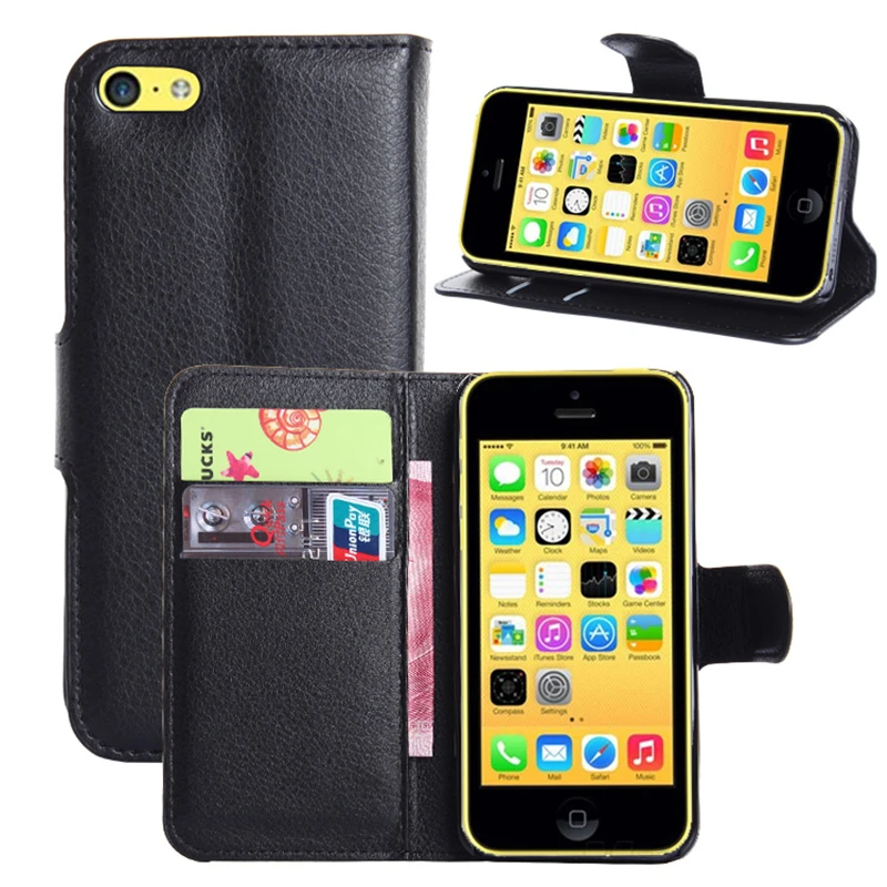 Mobile Phone Cases for iphone 5c case PU cover edge frame compact Card Pocket housing for apple iphone 5c case leather