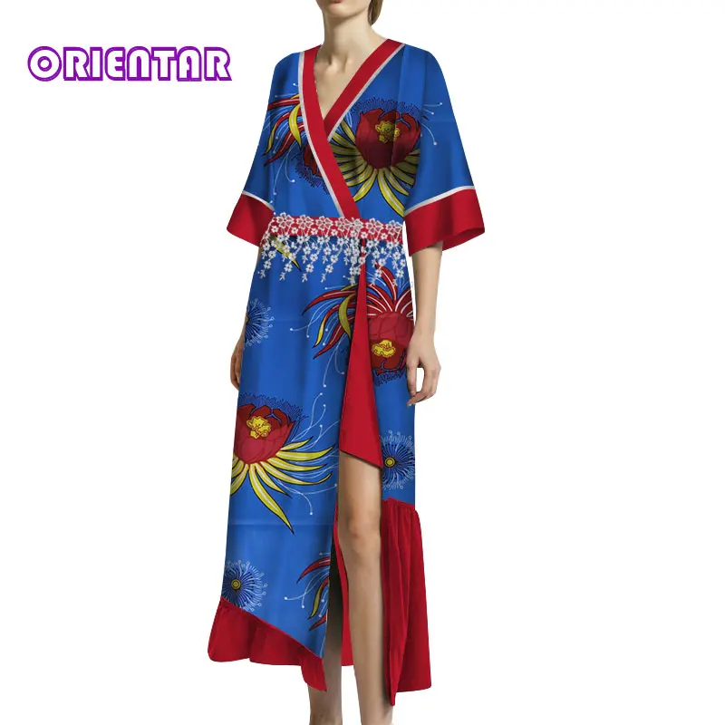 Повседневное женское платье в африканском стиле, хлопковое длинное женское Платье макси с принтом в африканском стиле, Сексуальные