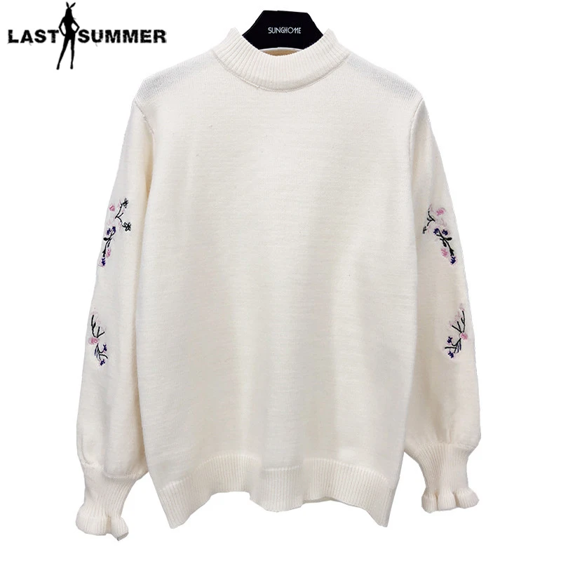 New Fashion 2018 Women Autumn Winter Embroidery Cartoon Sweater Pullovers Casual Warm Female Knitted Sweaters Pullover Lady Sweaters