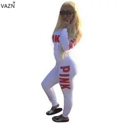 VAZN наивысшего качества 2018 Лидер продаж Повседневная Дамская топ с длинными рукавами + штаны спортивный костюм женщины с круглым вырезом и