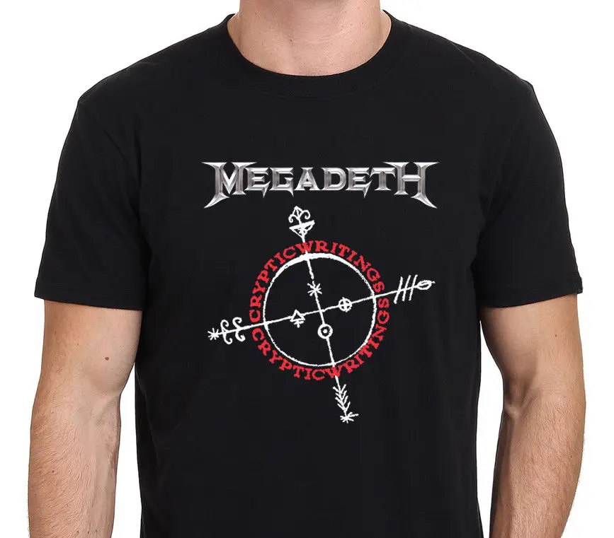 New Megadeth Cryptic Writings Heavy Metal Band T Shirt Men's Black Size