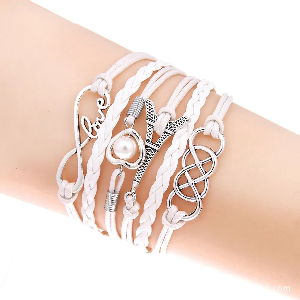 Женский браслет мужской Эластичный Boho ювелирное изделие любовь бесконечность