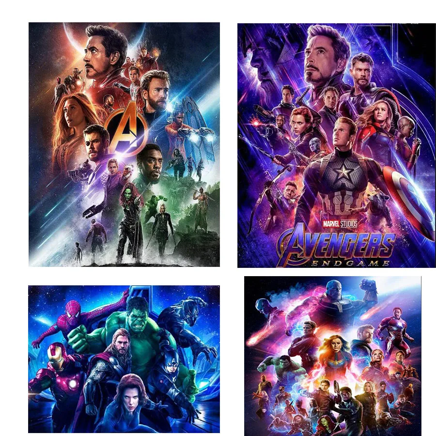 

2019 new diamond painting Anime poster Cross Stitch Diamond Embroidery Avengers Raytheon Mosaic Crafts Full Square Round Drill