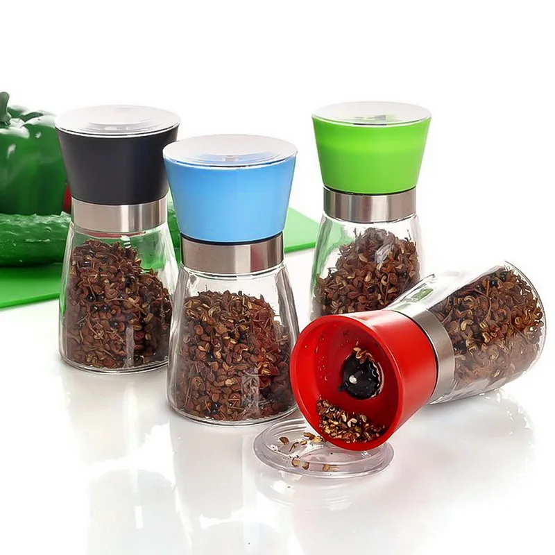 Hoomall 1Pc Pepper Grinder Bottle Manual Salt Pepper Spice Mill Grinder With Cover Ceramic Core