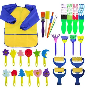 

31PCs DIY Flower Graffiti Sponge Art Supplies Brushes Seal Painting Tools Funny Drawing Toy Funny Creative Toy for Kid Children