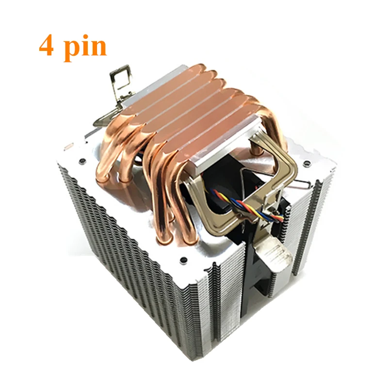 

6 heat pipe 4pin high quality CPU heat sink 115X 2011 1366 double tower heat sink 9 cm fan support Intel AMD
