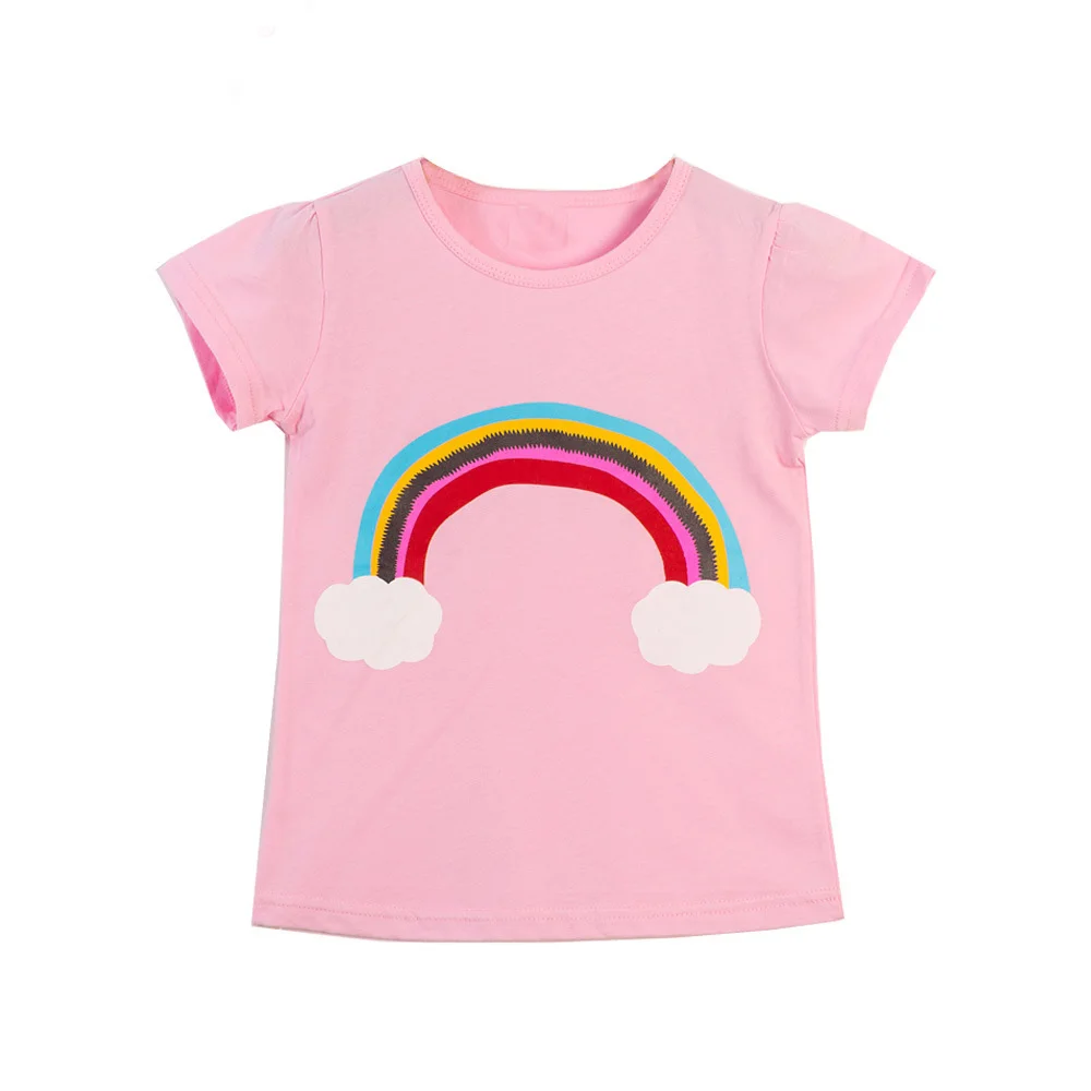 Летние топы для девочек, детские футболки Одежда для маленьких девочек с единорогом и животными, Roupa Menina г. Брендовая футболка для маленьких девочек детская одежда