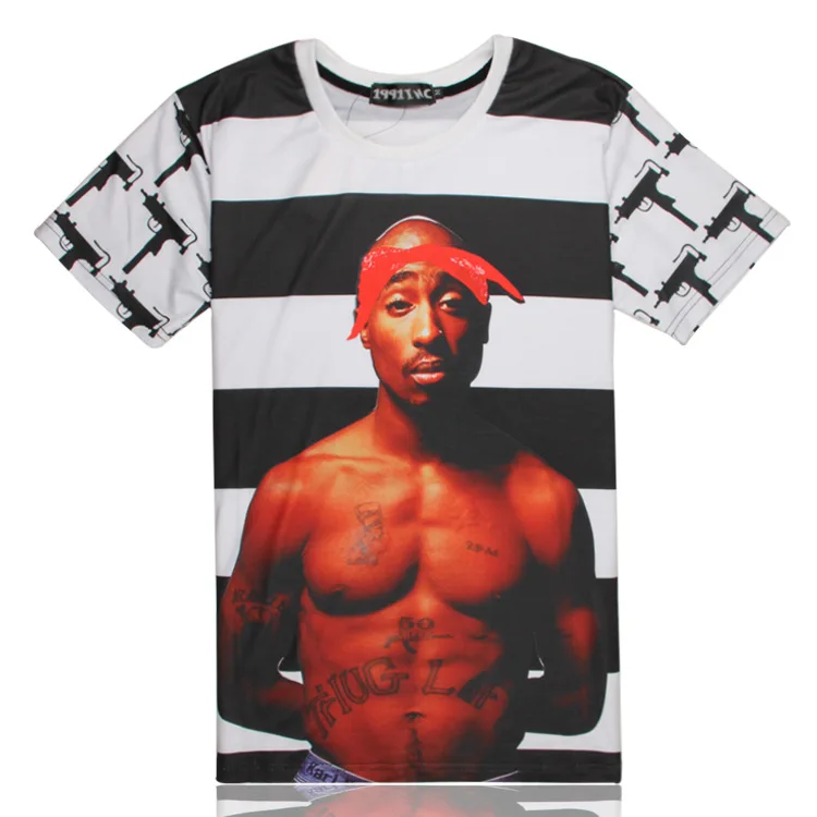 Summer New Arrival Hip Hop T Shirt 3D Classic Tupac Image 2pac Graphics Printed T Shirt