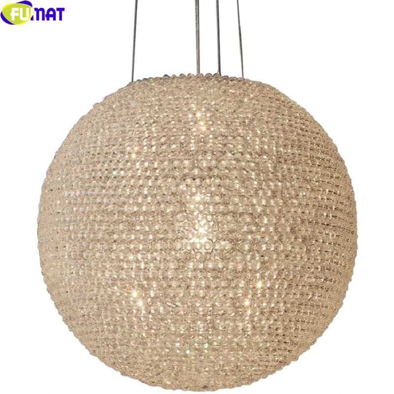8006 FUMAT Crystal K9 Ball Pendant Lamps Loft RH Amarican Ins  Style E14 LED Globe Light For Children's Room  Mall Restaurant