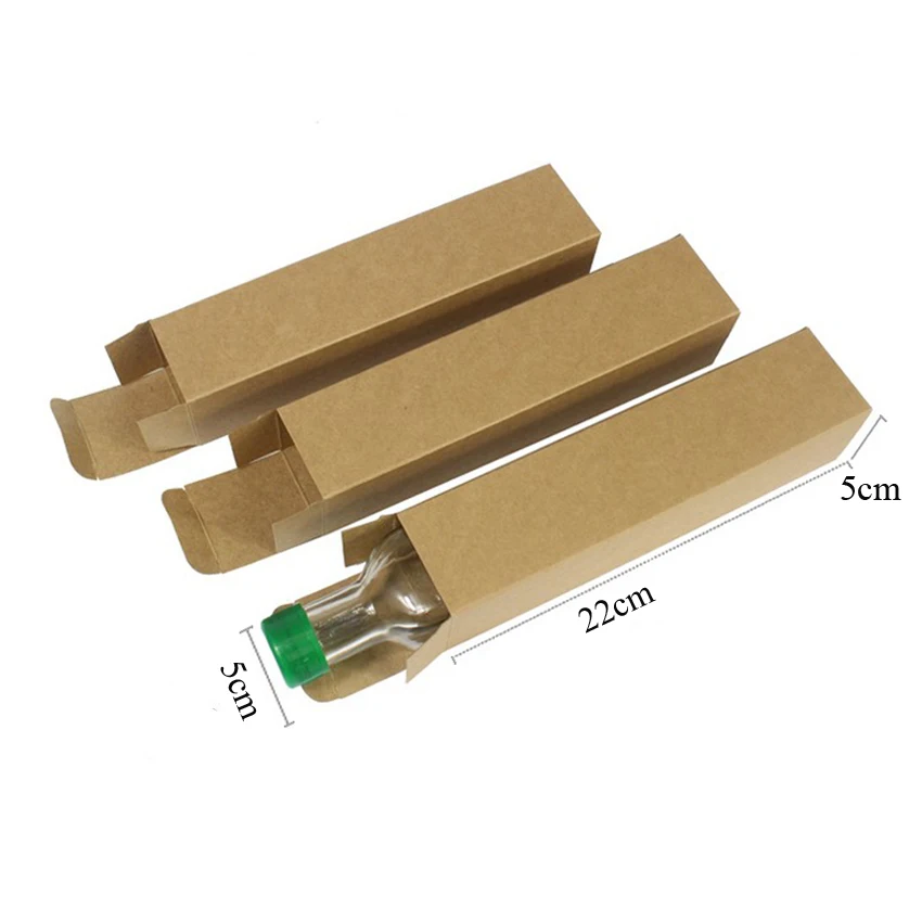 

Wedding 50pcs 5x5x22cm/7x7x28cm Kraft Paper Box For Packaging Olive Oil Bottle Edible Noodles Custom Packing Cartons Long Flip